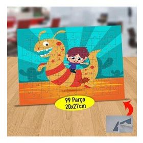 7531497 Canavar Üstünde Küçük Çocuk 99 Parça Puzzle Yapboz Tablo