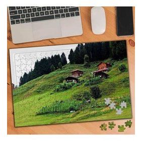 75321 Yeşil Çam Ağaçları Evler 240 Parça Puzzle Yapboz