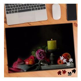 75370 Siyah Zeminde Mum Çiçek ve Meyve 240 Parça Puzzle Yapboz
