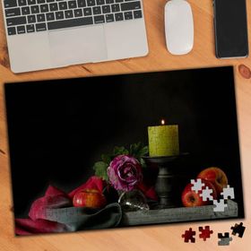 75370 Siyah Zeminde Mum Çiçek ve Meyve 240 Parça Puzzle Yapboz