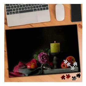 75370 Siyah Zeminde Mum Çiçek ve Meyve 240 Parça Puzzle Yapboz