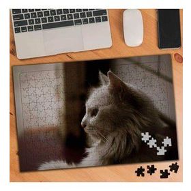 75419 Beyaz Tüylü Sevimli Kedi 240 Parça Puzzle Yapboz