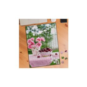 75455 Kiraz Tabağı Pembe Çiçekli Vazo 240 Parça Puzzle Yapboz