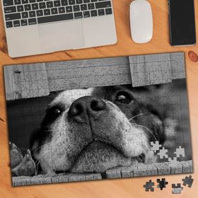 75468 Gri Renkte Sevimli Köpek 240 Parça Puzzle Yapboz