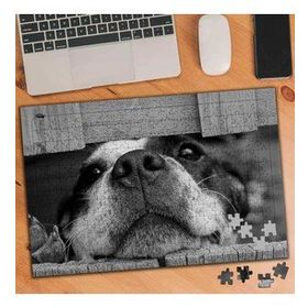 75468 Gri Renkte Sevimli Köpek 240 Parça Puzzle Yapboz