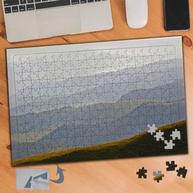755 Dağların Gri Tonları 240 Parça Puzzle Yapboz Tablo