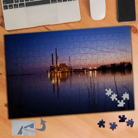 756 Gölün Ortasındaki Işıklı Yaşam 240 Parça Puzzle Yapboz Tablo