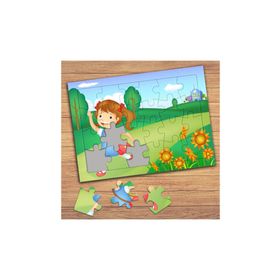 75800 Mutlu Kız Ve Çiçekler Çocuklara Özel Puzzle Yapboz Tablo
