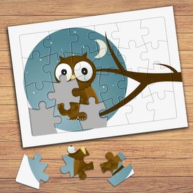75968 Dalda Sevimli Baykuş Çocuklara Özel Puzzle Yapboz Tablo