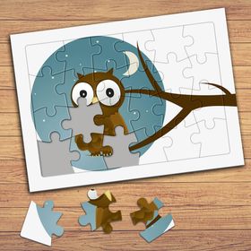 75968 Dalda Sevimli Baykuş Çocuklara Özel Puzzle Yapboz Tablo