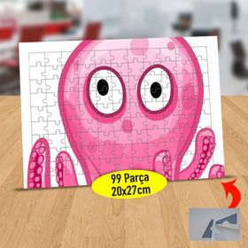 7598 Pembe Renkli Şaşkın Ahtapot 99 Parça Puzzle Yapboz Tablo