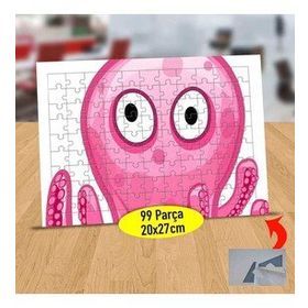 7598 Pembe Renkli Şaşkın Ahtapot 99 Parça Puzzle Yapboz Tablo