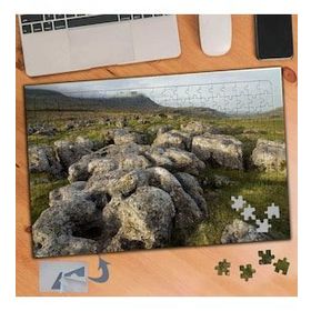 764 Çimenlerin Üstünde Kayalar 240 Parça Puzzle Yapboz Tablo