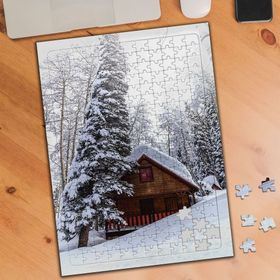 76448 Karlı Çam Ağacı Dağ Evi 240 Parça Puzzle Yapboz