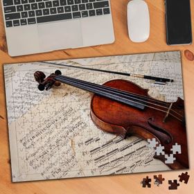76458 Müzik Notaları ve Keman Resmi 240 Parça Puzzle Yapboz