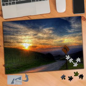 765 Gün Batımı Dağ Kenarında Yol 240 Parça Puzzle Yapboz Tablo