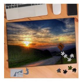 765 Gün Batımı Dağ Kenarında Yol 240 Parça Puzzle Yapboz Tablo