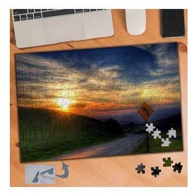 765 Gün Batımı Dağ Kenarında Yol 240 Parça Puzzle Yapboz Tablo
