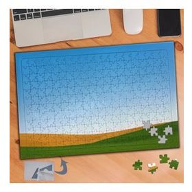 766 Gökyüzü Ve Kumlu Dağ Çimenler 240 Parça Puzzle Yapboz Tablo