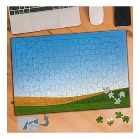 766 Gökyüzü Ve Kumlu Dağ Çimenler 240 Parça Puzzle Yapboz Tablo