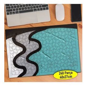 76665748 Yeşil Beyaz Gri Boya Desenleri 240 Parça Puzzle Yapboz