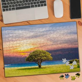 766755 Yeşil Ağaç ve Deniz Manzarası 240 Parça Puzzle Yapboz