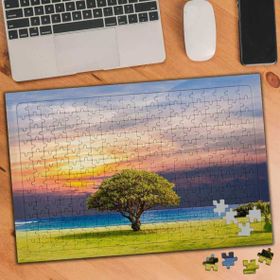 766755 Yeşil Ağaç ve Deniz Manzarası 240 Parça Puzzle Yapboz