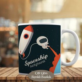 767 Uzayda Astronot ve Roket Gök Bilimleri Kupa Bardak