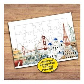 77150 Köprü Eyfel Kulesi Cami Çocuklara Özel Puzzle Yapboz Tablo