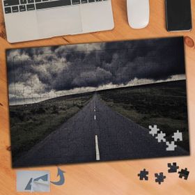 772 Kara Bulutlu Yol Doğa 240 Parça Puzzle Yapboz Tablo