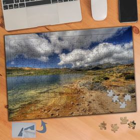 774 Bulutlu Gökyüzü Göl 240 Parça Puzzle Yapboz Tablo