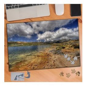 774 Bulutlu Gökyüzü Göl 240 Parça Puzzle Yapboz Tablo