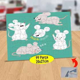 7750143 Eğlenen Küçük Sevimli Fare 99 Parça Puzzle Yapboz Tablo