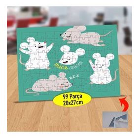 7750143 Eğlenen Küçük Sevimli Fare 99 Parça Puzzle Yapboz Tablo