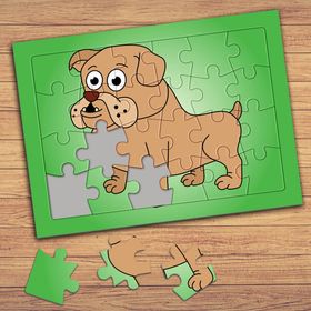 77659 Sevimli Hayvan Köpek Çocuklara Özel Puzzle Yapboz Tablo