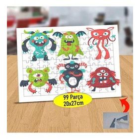 7776453 Şaşkın Sevimli Canavarlar 99 Parça Puzzle Yapboz Tablo