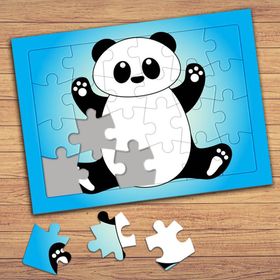 77958 Sevimli Hayvan Panda Çocuklara Özel Puzzle Yapboz Tablo