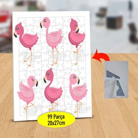 7823935 Sevimli Pembe Flamingolar 99 Parça Puzzle Yapboz Tablo
