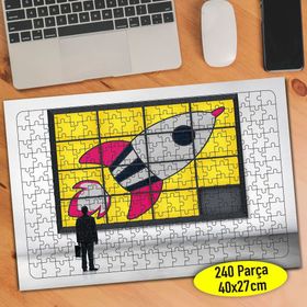 78341369 illüstrasyon Çizim Roket 240 Parça Puzzle Yapboz