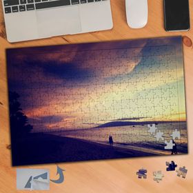 784 Pembe Gökyüzü Deniz Doğa 240 Parça Puzzle Yapboz Tablo