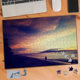 784 Pembe Gökyüzü Deniz Doğa 240 Parça Puzzle Yapboz Tablo