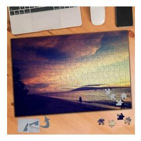 784 Pembe Gökyüzü Deniz Doğa 240 Parça Puzzle Yapboz Tablo