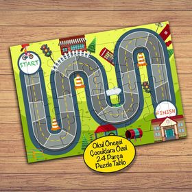 7843 Bisiklet Pist Alanı Çocuklara Özel Puzzle Yapboz Tablo