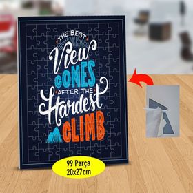 7843842 The Best View Comes Yazılı 99 Parça Puzzle Yapboz Tablo
