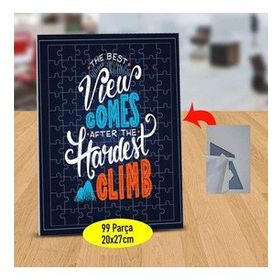 7843842 The Best View Comes Yazılı 99 Parça Puzzle Yapboz Tablo
