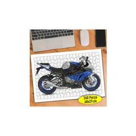 78465769 Mavi Lüks Motorsiklet 240 Parça Puzzle Yapboz