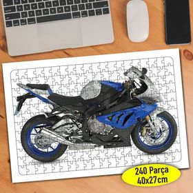 78465769 Mavi Lüks Motorsiklet 240 Parça Puzzle Yapboz