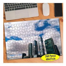 78473 Bulutlar ve Yüksek Bina Manzarası 240 Parça Puzzle Yapboz