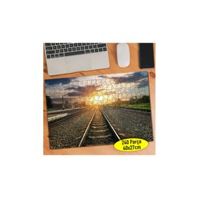 78509792 Gün Batımında Tren Rayları 240 Parça Puzzle Yapboz