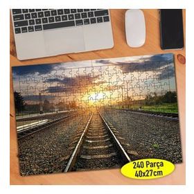 78509792 Gün Batımında Tren Rayları 240 Parça Puzzle Yapboz